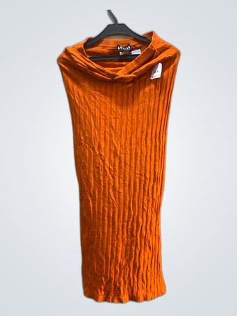 Morgan De Toi Orange Ribbed Wrap Maxi Dress