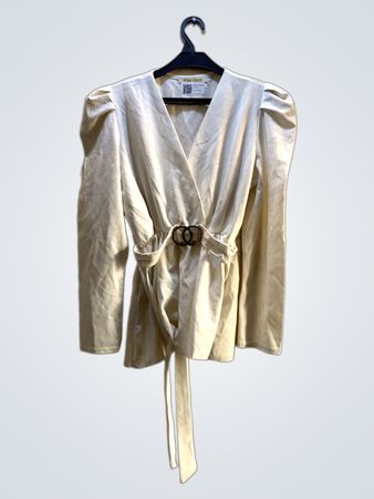 Passion Puffed Sleeve Wrap Blouse