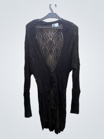 bebe Black Lace Knit Cardigan