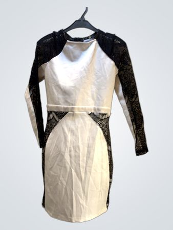 Ève Black and White Lace Mini Dress