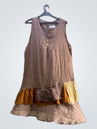 Unbranded Taupe Sleeveless Tiered Dress