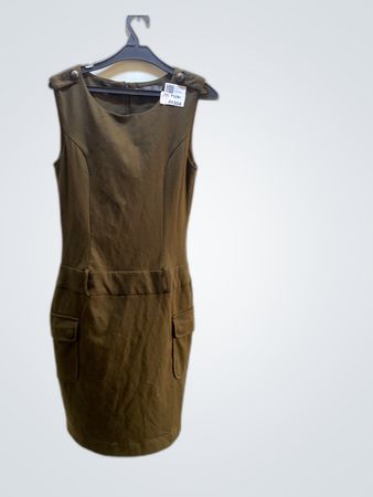 The Secret Sleeveless Khaki Utility Dress