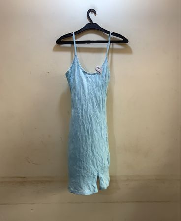 Light Blue Ribbed Tank Top Dress