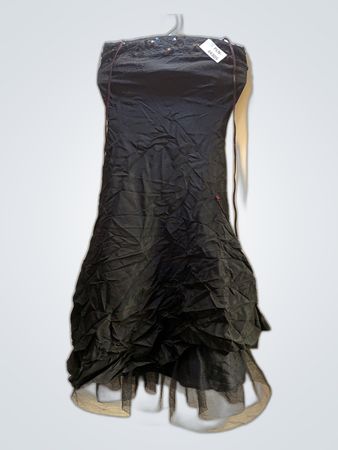 Unbranded Black Strapless Ruffled Mini Dress