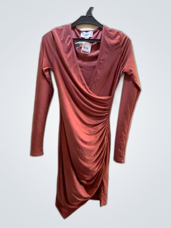 Rebecca Stella Maroon Wrap Dress