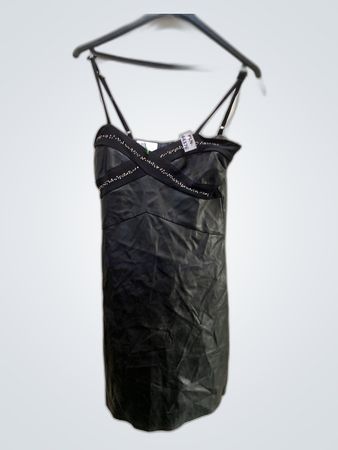 Personal Black Leather Mini Dress