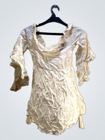 White Ruffled Top