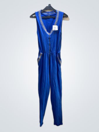 Blue Jumpsuit with Gold Trim
