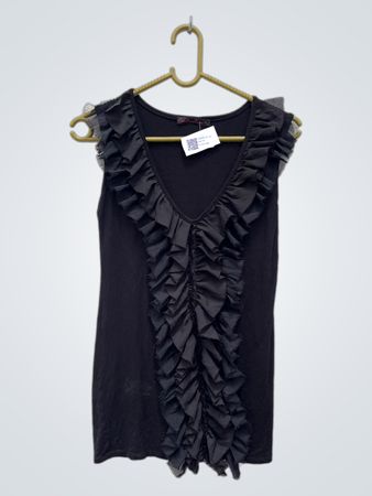 Fashion Private Company Black Ruffled Cami Top