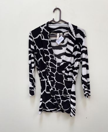 Body Central Zebra Print Wrap Blouse