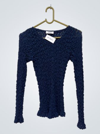Blue Lace Long-Sleeve Top
