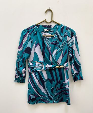 Le Group Woman Blue Abstract Blouse