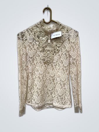 Lace Blouse with Beaded Embellishment
