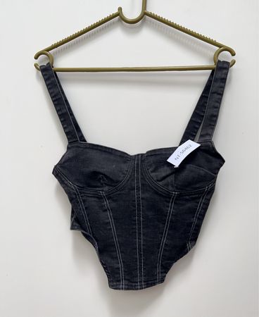 Black Denim Bodysuit