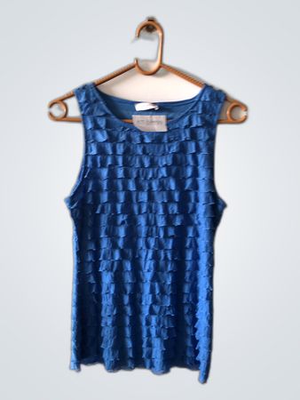 Orsay Blue Ruffled Tank Top