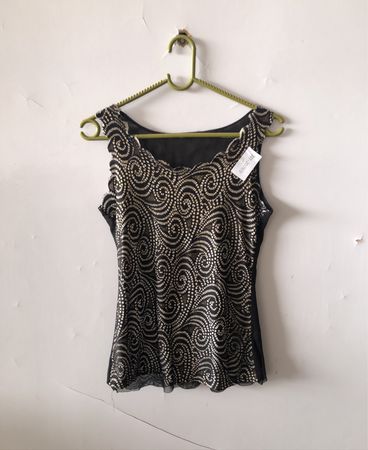 Black and Gold Patterned Top