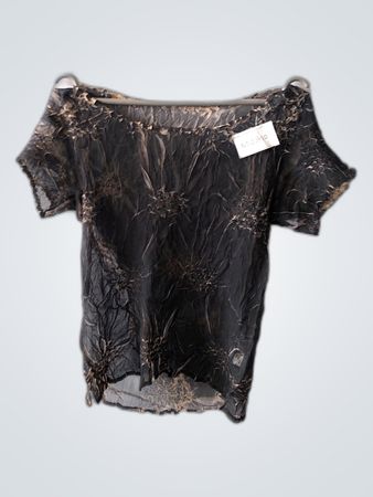 Black and Gold Short Sleeve Top