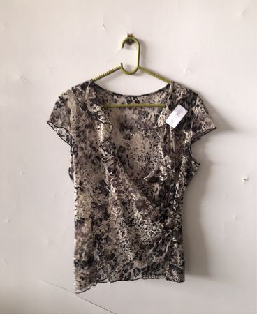 Unbranded Sheer Leopard Print Lace Blouse