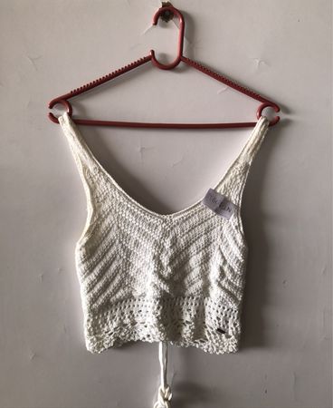 White Crochet Top