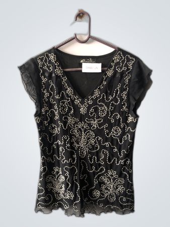 Black Embroidered Top