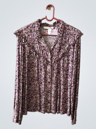 Promod Floral Ruffled Blouse