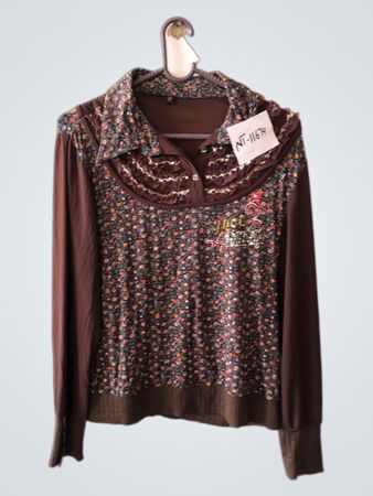 Brown Floral Blouse
