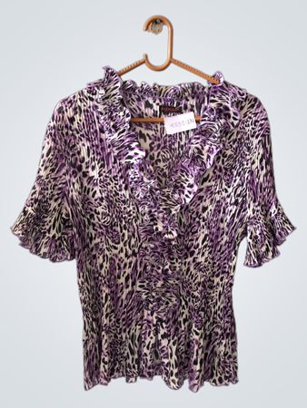 Rosebellings Purple Animal Print Blouse