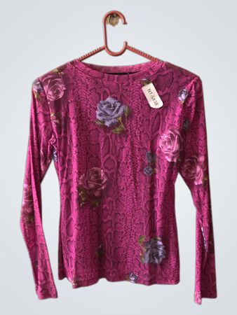 Pink Floral Long-Sleeve Top