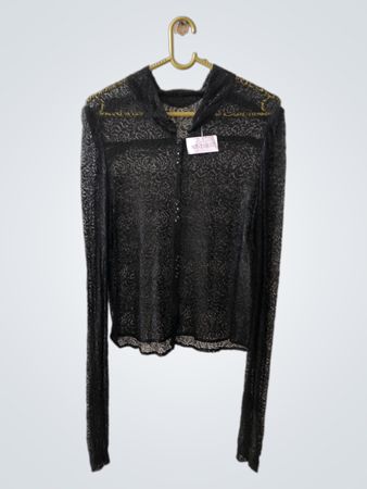Unbranded Black Lace Long Sleeve Blouse