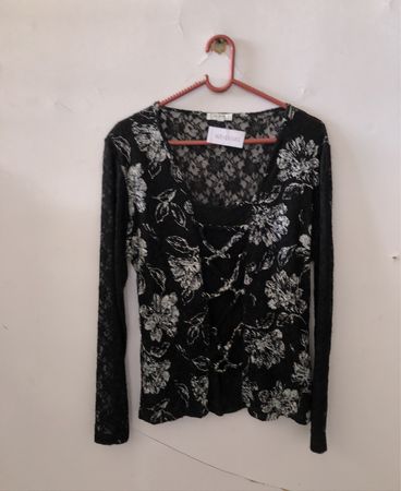 Black Floral Lace Top