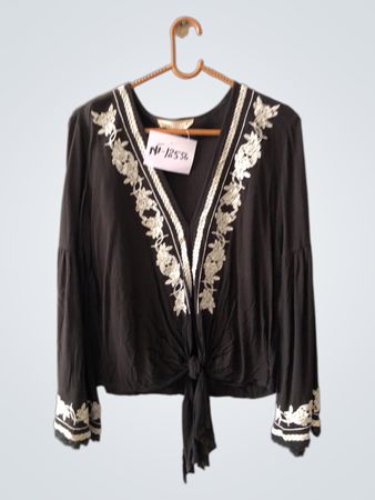 Black Embroidered Top