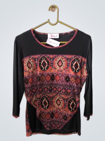 Armand Thierry Laffinités Geometric Pattern Long-Sleeve Blouse