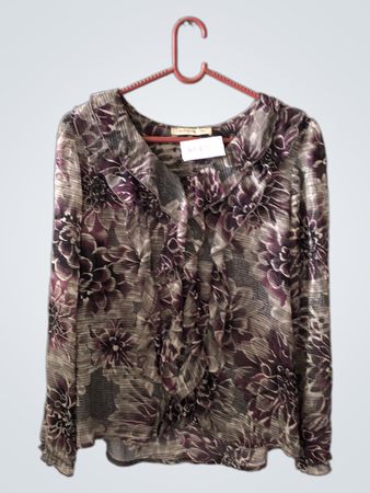 Laura Petites Floral Ruffle Blouse