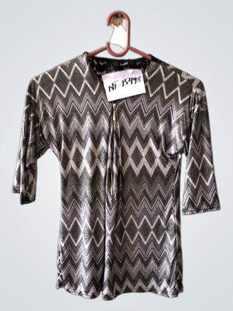 Gray and White Zigzag Shirt