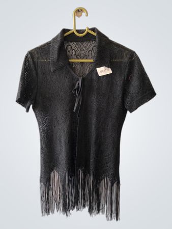 Black Fringed Top