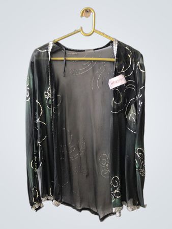 Black Embellished Kimono
