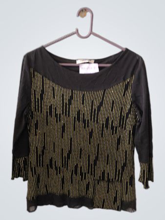 Christine Laure Black and Gold Blouse