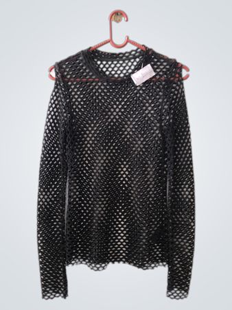 Unbranded Black Mesh Long Sleeve Top