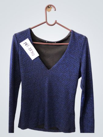 Blue Long-Sleeve Top