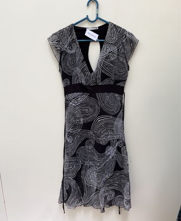 Specchio Black and White Dress
