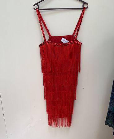 NSD Red Sequin Fringe Mini Dress