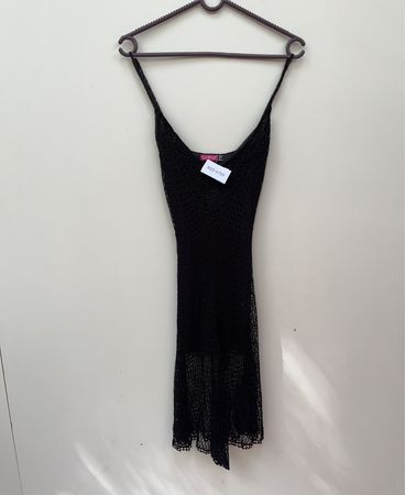 Say What? Black Mesh Spaghetti Strap Dress
