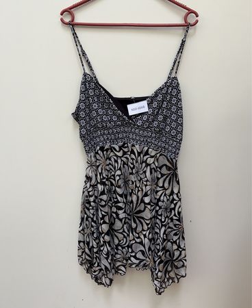 Black and White Floral Pattern Dress