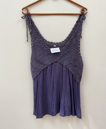 Unbranded Crochet Overlay Cami Top