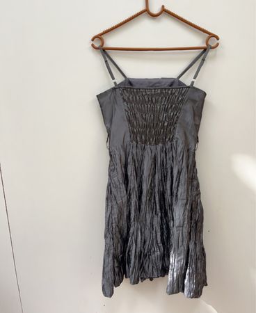 Unbranded Pleated Metallic Mini Dress