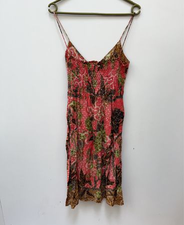 Batik Print Spaghetti Strap Mini Dress
