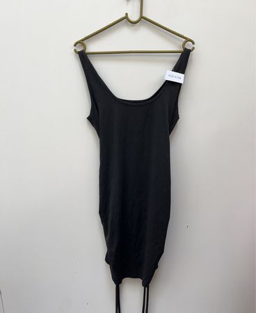Black Sleeveless Lace-Up Mini Dress