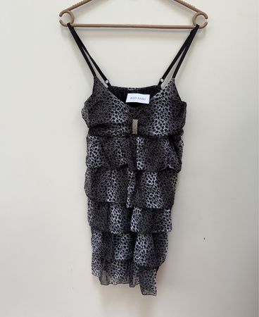 Black and White Ruffled Dress