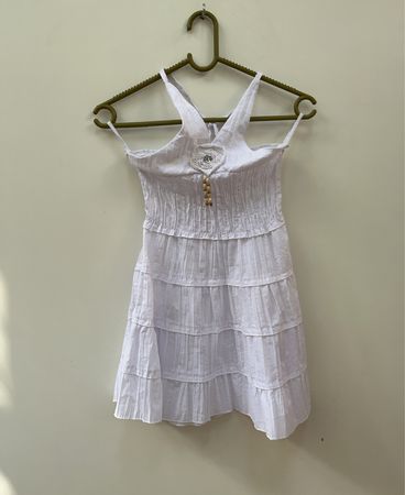L&Q White Ruffled Tiered Dress