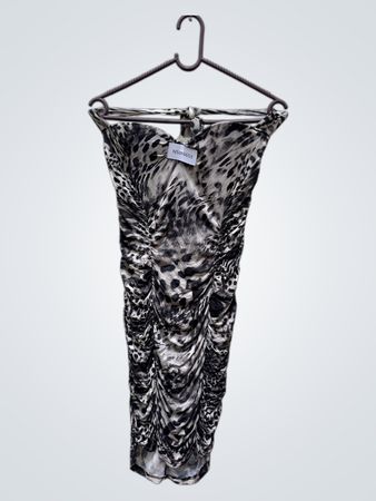 Fruscio Leopard Print Strapless Mini Dress